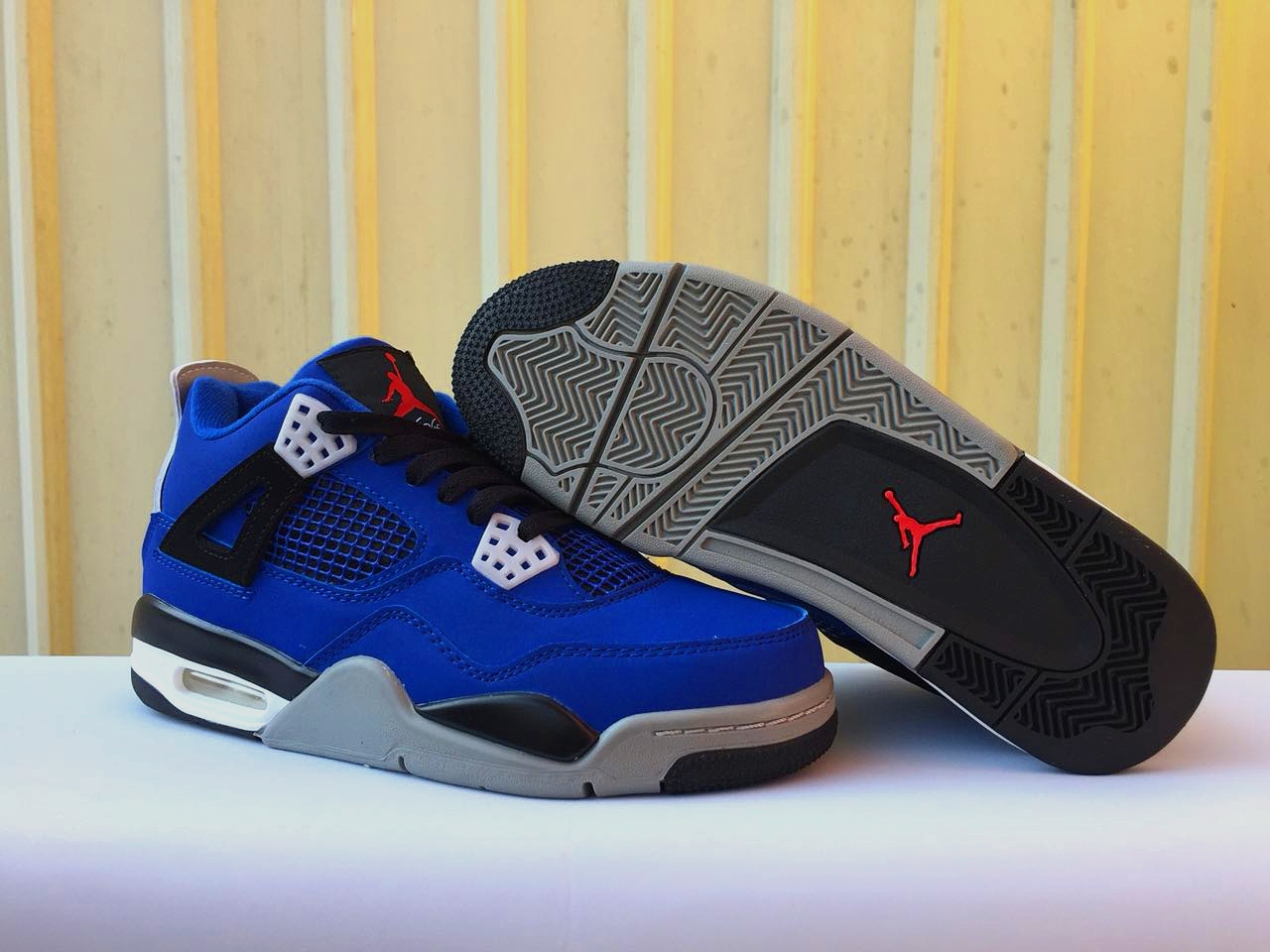 New Air Jordan 4 Eminem Royal Blue Black Shoes - Click Image to Close